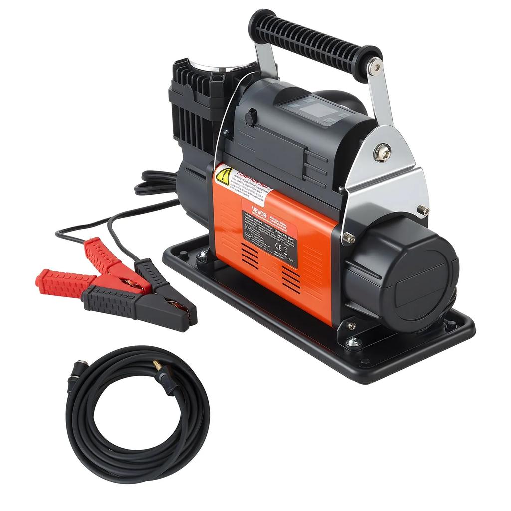 VEVOR 12V Heavy Duty Air Compressor, Auto-Stop Portable Tire Inflator with LCD Digital Display