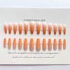 Gradient Orange Trapezoid Press-On Nails In Gentle Ballet Style