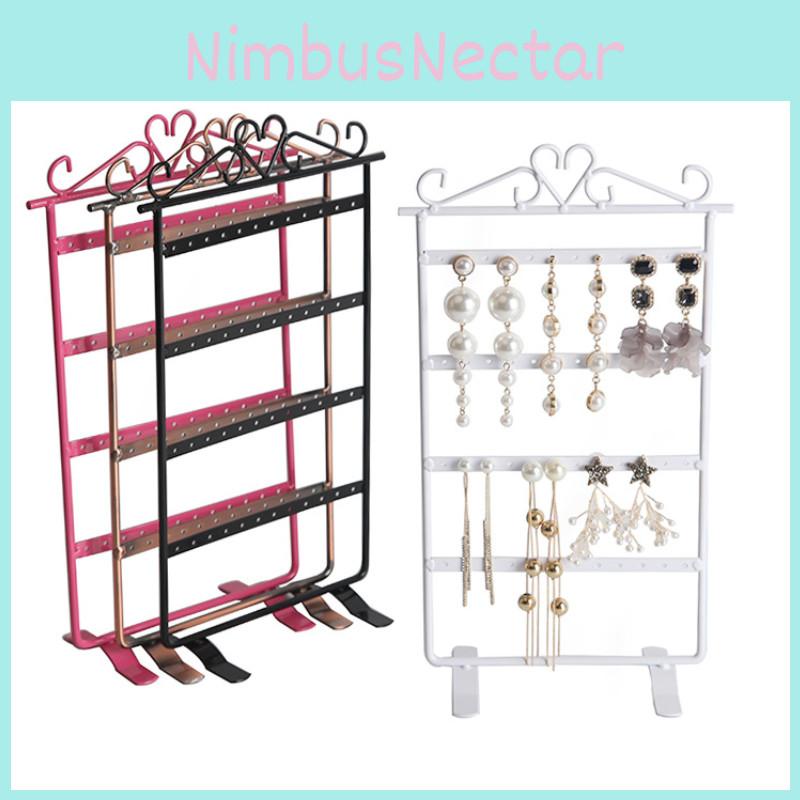 Earring Ear 48holes Studs Jewelry Display Rack Metal Stand Holder Gift Organiser