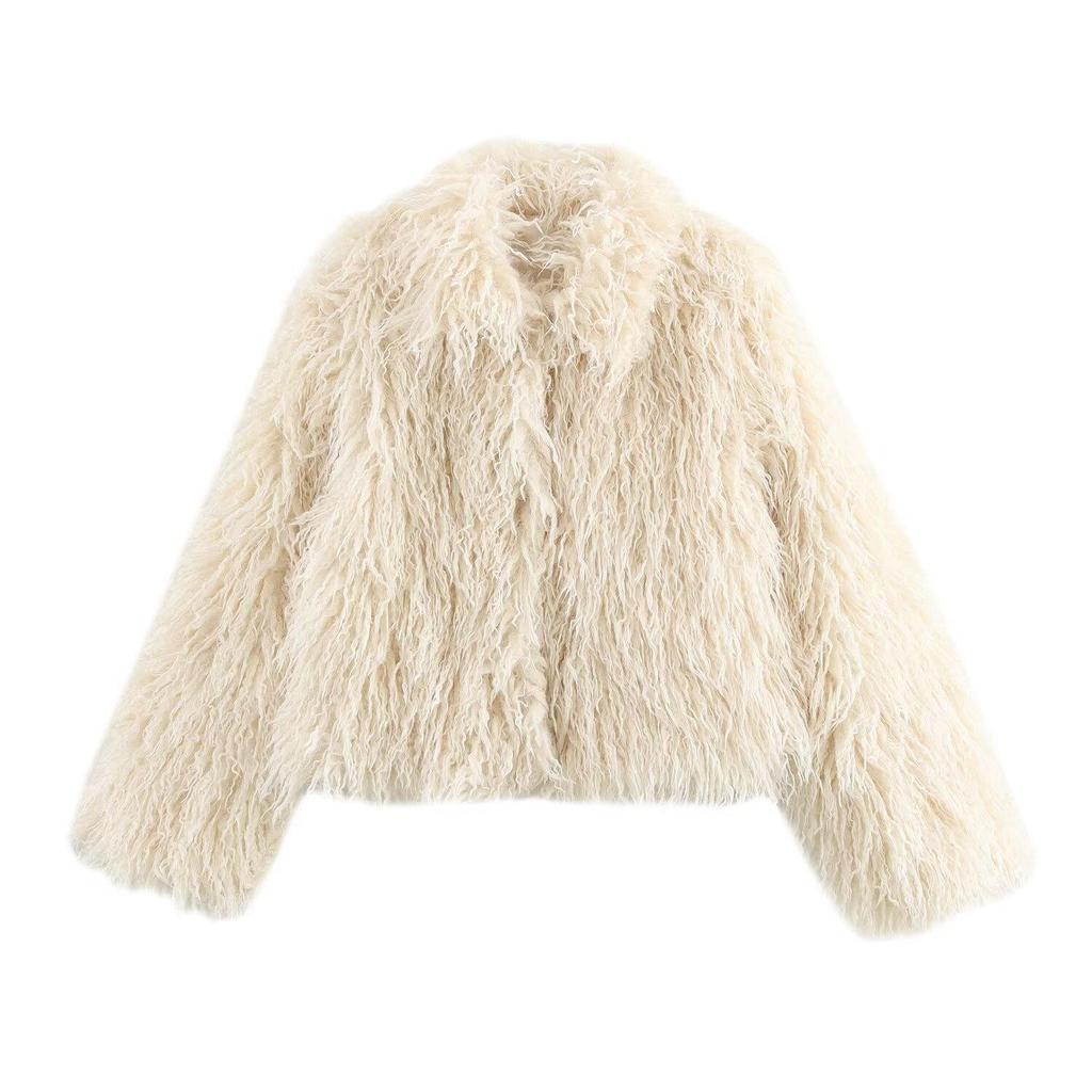 Autumn & Winter European and American Women's Faux Fur Street Fashion Coat