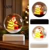 Holiday Gift for Home Office Magnetic Levitation Santa Claus Ornament, Floating Lighted Christmas Tree with Rotating Ornament Tabletop Base