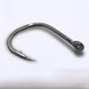 Ise-ni Hardened Tube-Shank Fish Hook, Black Nickel, Barbed, Offset, with Eyelet and Ring.
