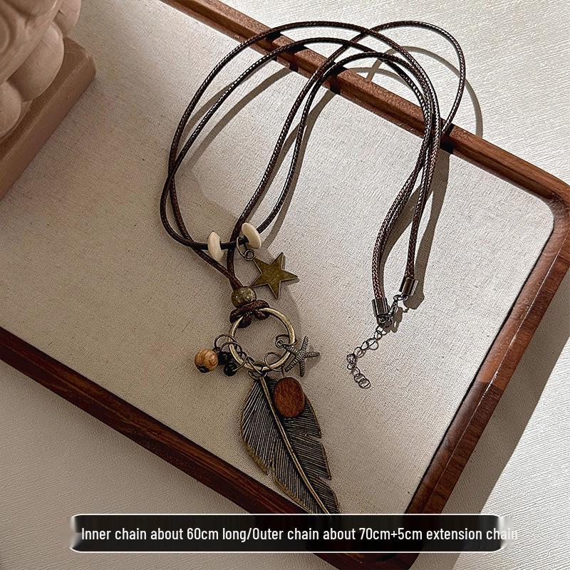 Новое ожерелье-подвеска с перьями в китайском стиле, 2025: Женский роскошный аксессуар-чокер