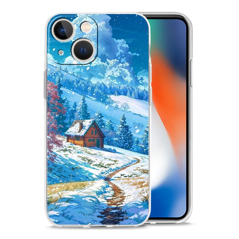 Phone Case For iPhone 16 Cases iPhone 15 12 13 14 16 Pro Max X XR XS Max 15 Plus iPhone11 Cover Landscape Winter Light Snow