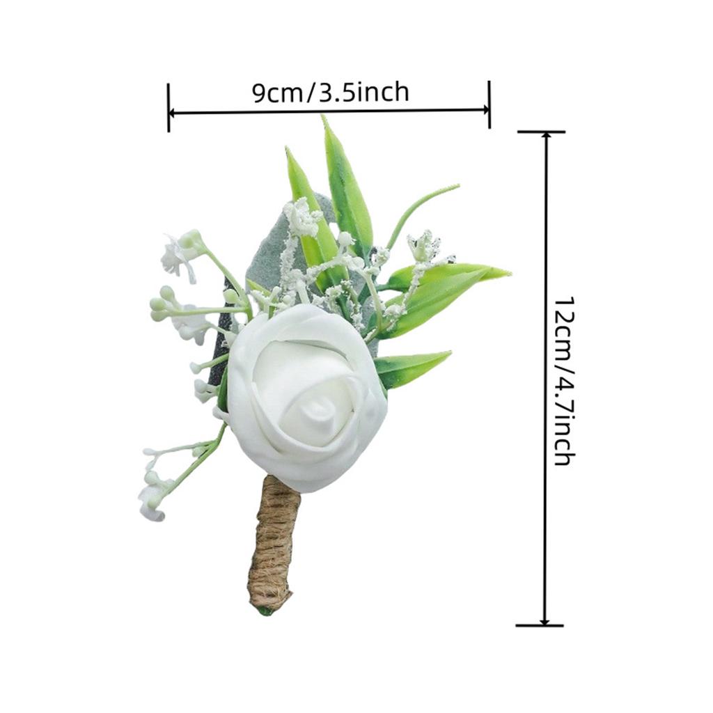 Woodland Rose Boutonnieres for Groom and Groomsmen Wedding Decoration Prom Party