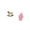 Rustic Wooden Rocking Horse Figurine And Ceramic Ginger Jar Porcelain Vase Decorative Ornament for