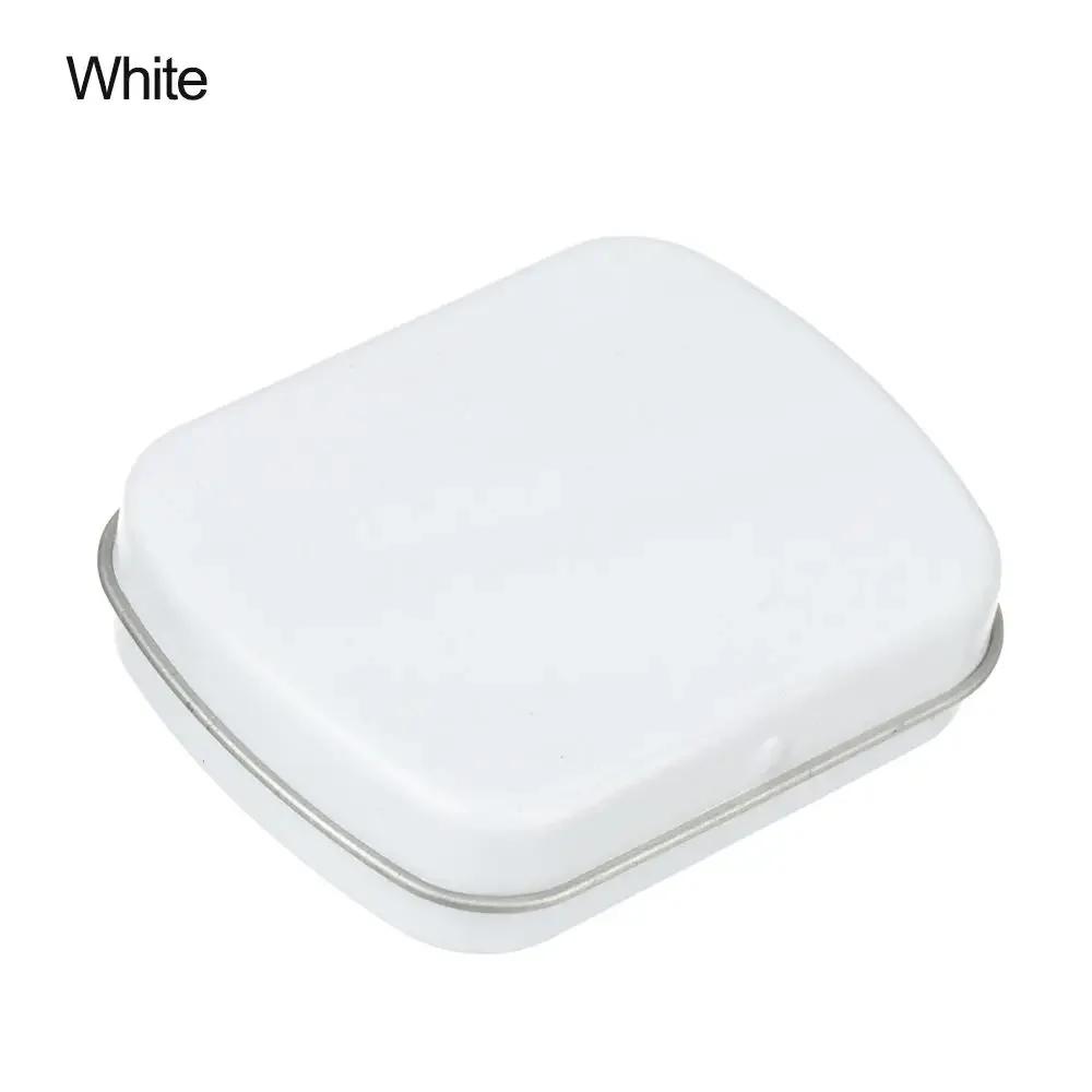 Mini plåtask metall gångjärn med lock bärbar rektangulär liten förvaringsbehållare godispillerfodral för hemorganisatör