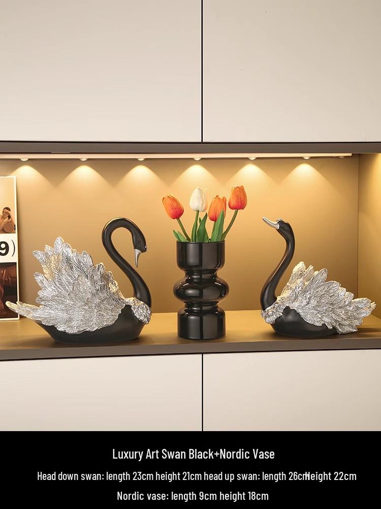 Swan Wine Rack Ornament - Elegant Display for Living Room or Dining Cabinet