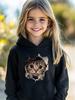 Lustiger 3D-Kätzchen Kinder Hoodie Durchbrechendes Papier Getigertes Kätzchen Niedliches Haustier Cartoon Druck Herbst Winter Fleece Warm Trendiges Sweatshirt