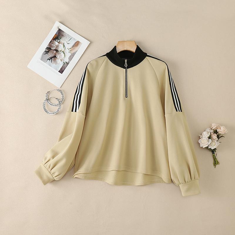 ZANZEA Women Casual Stand Collar Splice Long Sleeve Blouse Tops