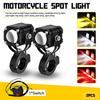 White Yellow Motorcycle Red LED Headlight Fog Driving Light Spot Auxiliary Lamp