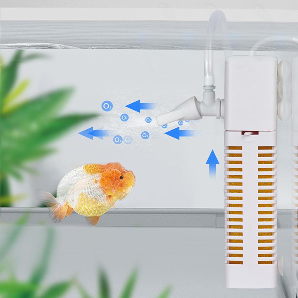 3 In 1 Fish Tank Filter Silent Internal Filter Waterproof Built-in Circulating Pump for Submersible Aquarium