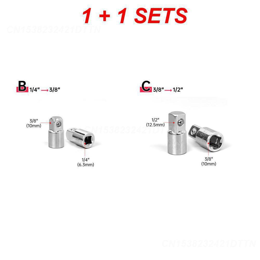 1~4SETS Ratchet Wrench High-quality Chrome Vanadium Steel 1/2 To 3/8 To 1/4 Adapter Cr-v Steel Auto Repair Premium Quality
