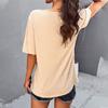 Casual Women's Solid Color Temperament Casual Solid Color Zipper Short-sleeved Tops