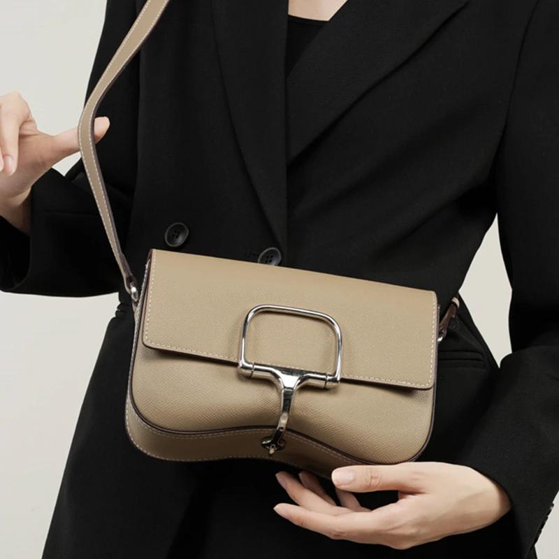 Genuine Leather Bag for Women Small Shoulder Crossbody Bags Palm Print Designer Female Handbags Trend Fashion