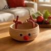 Sturdy Woven Container for Living Room Cute Reindeer Cotton Rope Storage Box, Large Capacity Soft Animal Basket Nursery Fabric Basket, Decorative