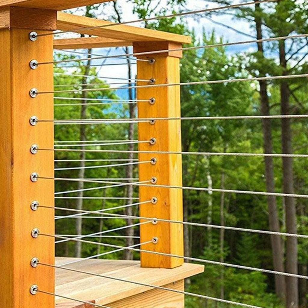 100 Set Steel Cable Railing Protector Sleeves Cable Railing Hardware Sleeves Simple Installation Suitable for Wood Posts