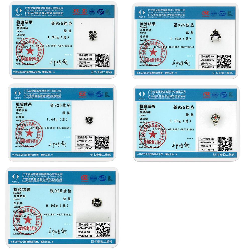 Colored Zirconium 925 Sterling Copper Hollow Moon Heart Shaped Flower&Bear&Love Charm Fit DIY Bracelet Ladies' Gift Zircon