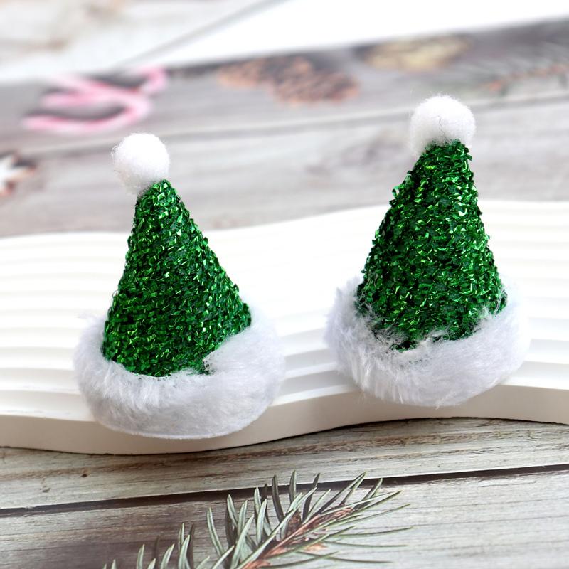 (5 Pcs/pack) 6.5cm Christmas Hat Mini Sequin Christmas Hat Santa Claus Hats Holiday Party Fashion Decoration Gift Decorative