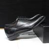 Fashion Luxury Genuine Cow Leather Men's Dress Shoes Lace-Up Oxford Pointed Toe Office Business Wedding Formal Footwear