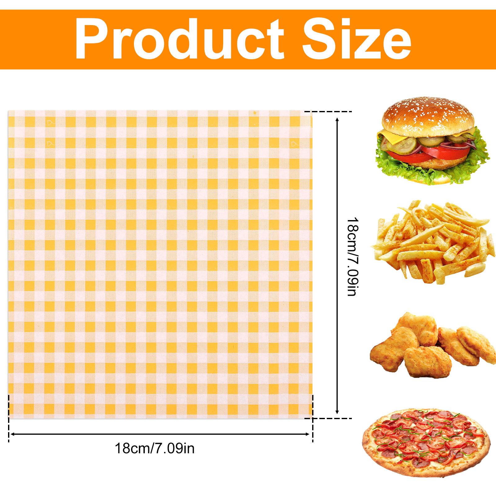 400Pcs Greaseproof Paper Waterproof Sandwich Paper Food Wrapping Paper Wax Paper 4 Color Paper Basket Liner Paper for BBQ Picnic