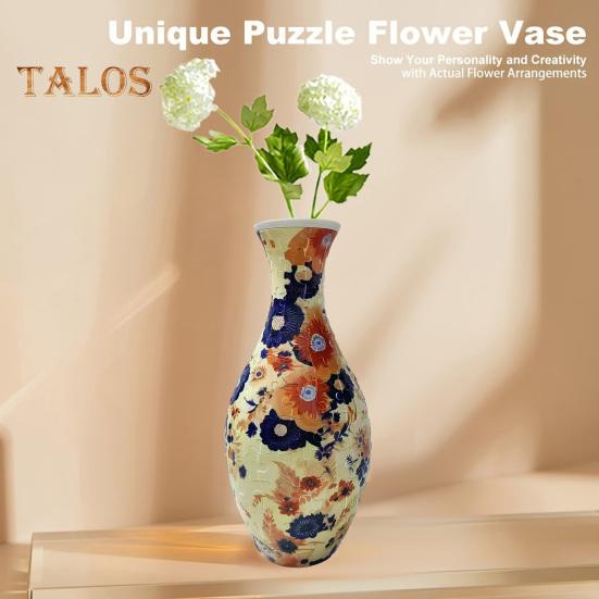 3D Puzzle Vase Adults DIY Floral Puzzle Vase 160 Pieces of Puzzle Vase Flower-Themed Art Puzzle Vase Gift for Housewarming Home Decoration
