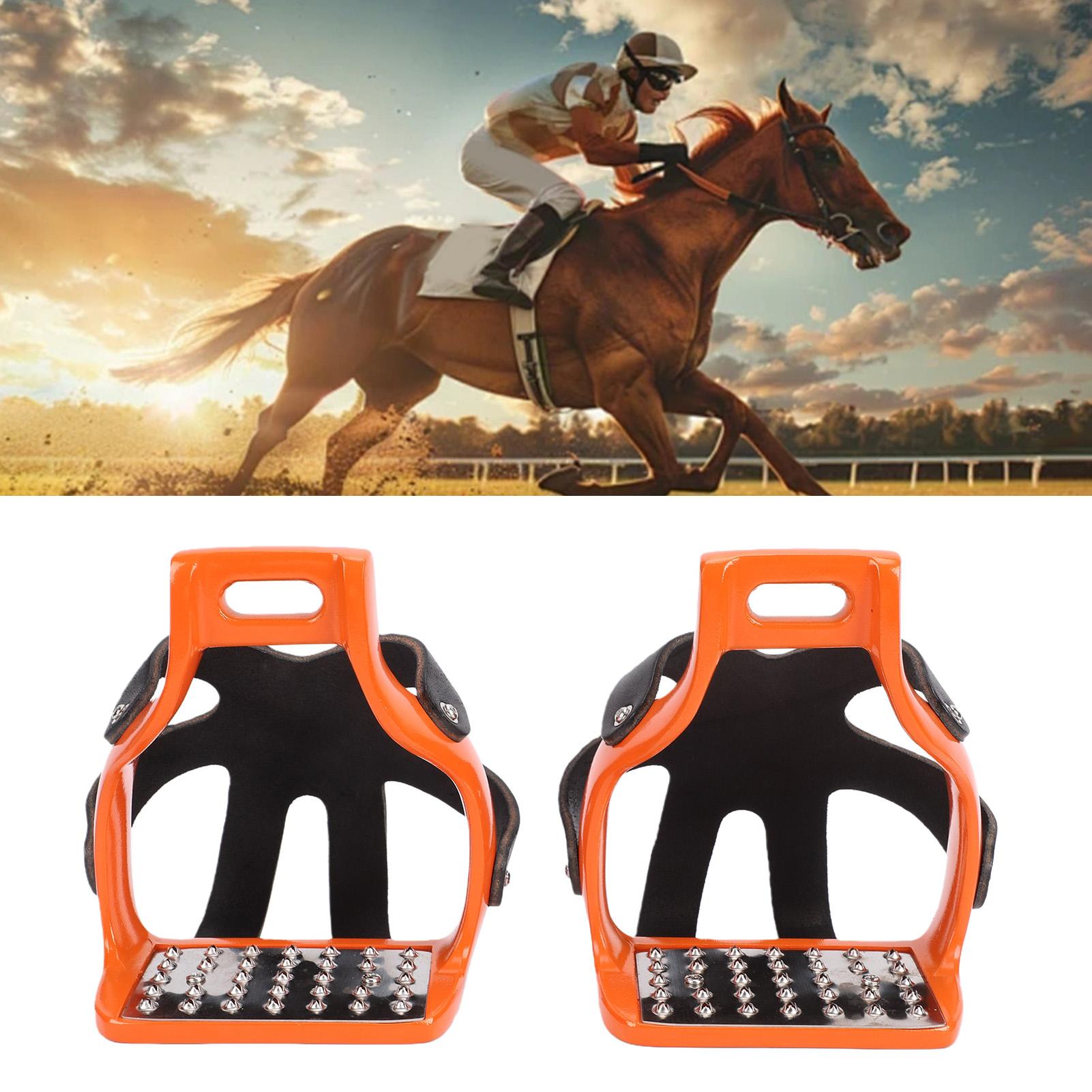 Étriers en Aluminium avec Couverture en Maille, 1 Paire Orange Antidérapant