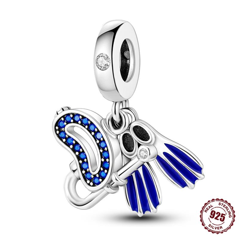 Panpoki 33 Style Copper Charms Travel Series Pendant Beads Fit Fine Bracelets & Bangles Diy Women Jewelry