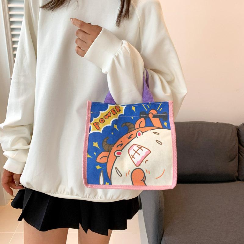

Handheld bag, canvas, hand-held bento bag, small cross bag