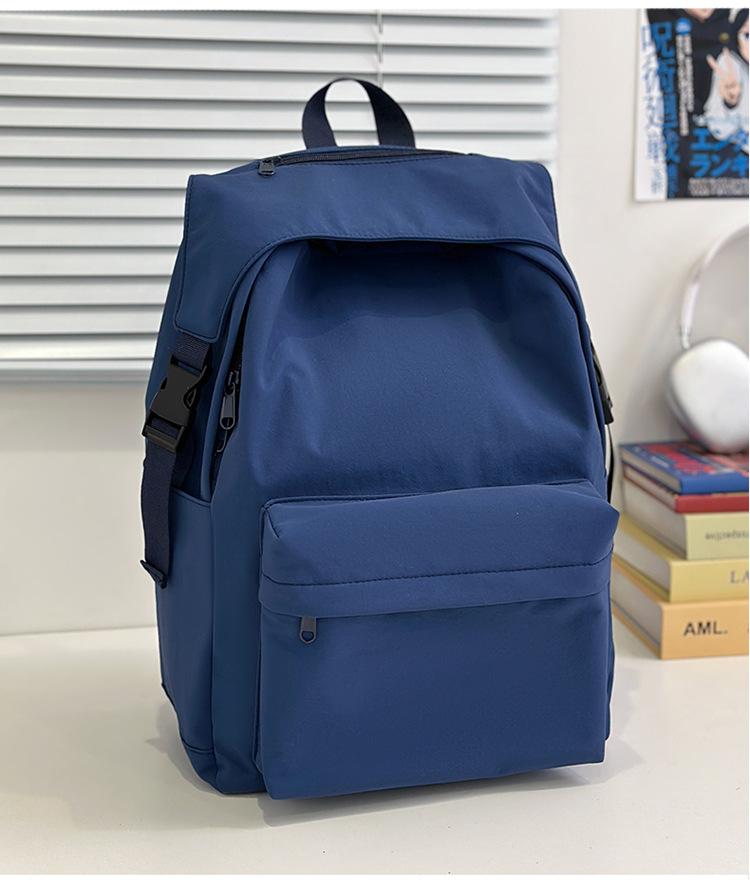 The Schoolbag Is Simple and Versatile, the Korean Version Is Solid Color, Light and Trendy Casual Back.