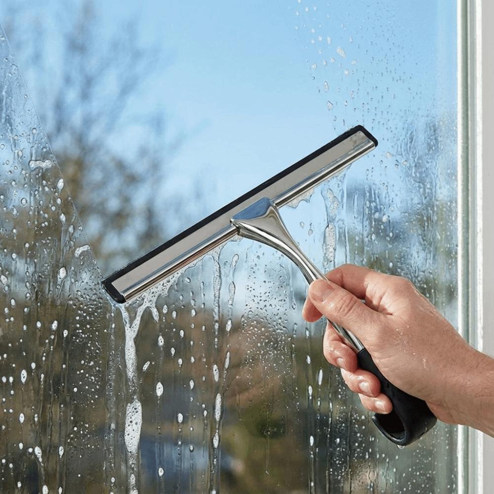 Manual Glass Wiper Stainless Steel Window Wiper Multifunctional Glass Scraper Shower Doors