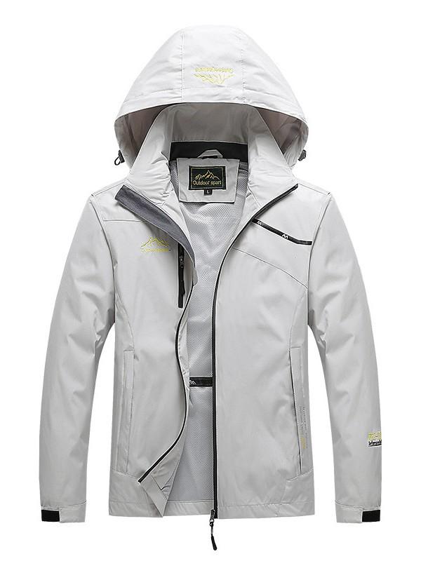 Unisex Spring & Autumn Windbreaker: Waterproof, Breathable Hooded Jacket for Hiking & Mountaineering.