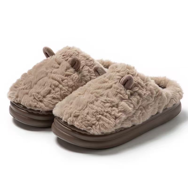Bawełniane kapcie jesienno-zimowe termiczna torba i 2025 nowe domowe halowe grube podeszwy pluszowe kapcie bawełniane dla par