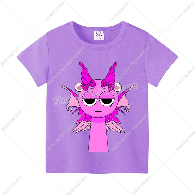 Sprunki T-shirt Boys Girls Tees Cartoon Children Clothes Fashion Casual Anime Printed Cotton Clothing Tops Summer Birthday Gifts