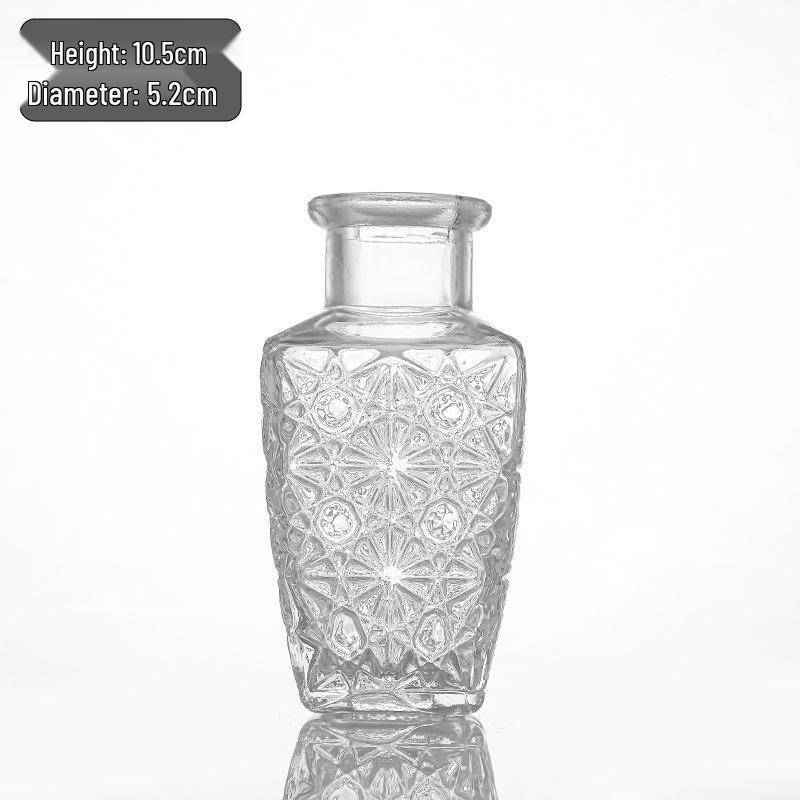 Retro Französisch-Amerikanische Mini-Glasvase für Trockenblumen & Grünzeug