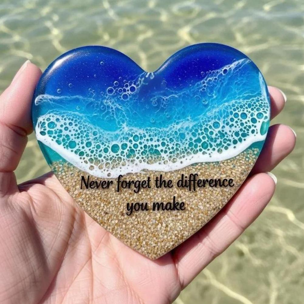 Ocean Heart Shaped Glass Ornament for Friends and Family
