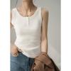 Women's Cover Side Breasts Anti-glare Inner Wear Outside Button Cotton Tank Top