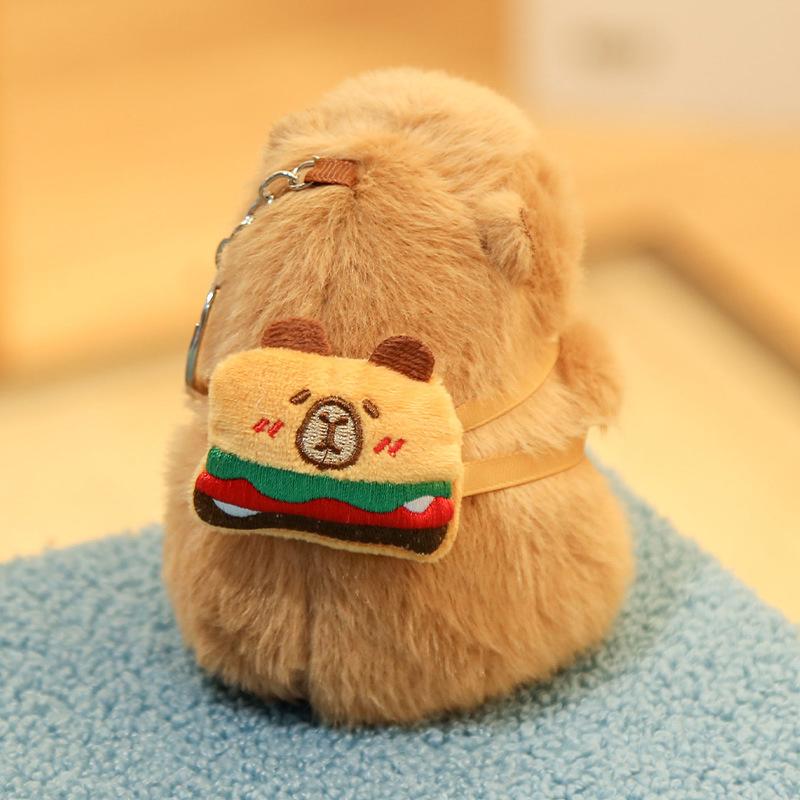 Kapibara plush toy afternoon tea capybara doll pendant pink keychain doll gift girl doll