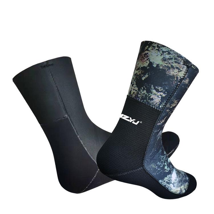 Korean Neoprene Non-Slip Wear-Resistant Dive Socks, 3/5/7mm, Warm & Quick-Drying, Mid-Calf Beach & Outdoor Use