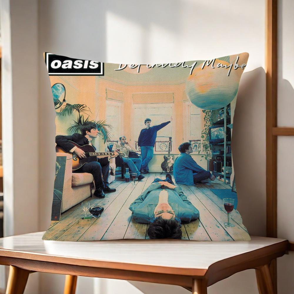Band O-Oasis Definitely Maybe cushion cover Pillow Sofa Printing Decoration Room Home Office Coffee Shop Car Nordic Simplicity