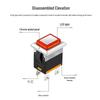 Rectangular Metal Illuminated Push Button Switch