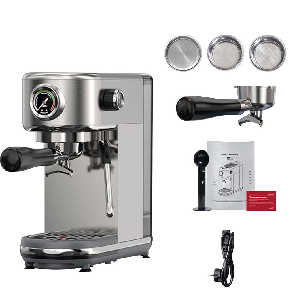 Semi automatic Coffee Machine Stainless Steel 20Bar Double Boiler Coffee Maker Steam Milk Frother with 10mm Steam Wand