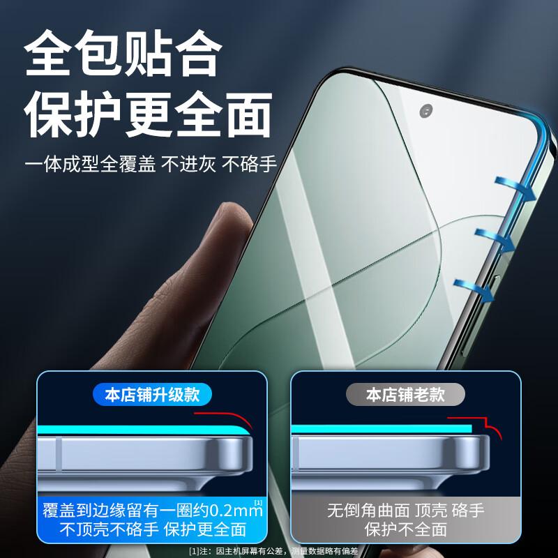 KOOLIFE Upgraded Anti-Chip Edge Tempered Glass Screen Protector for Xiaomi 14, Ultra-Thin Full Coverage HD Anti-Drop Fingerprint Film