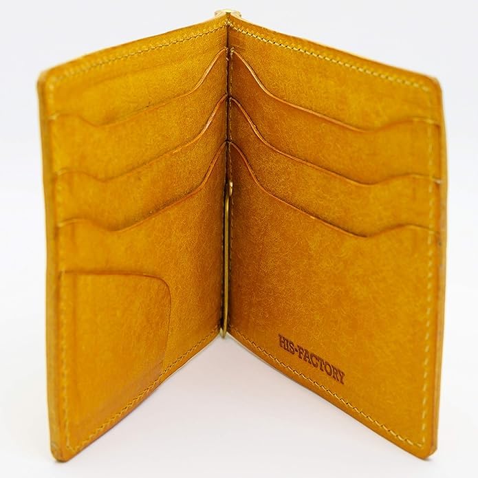 His Factory Pueblo Genuine Leather Money Clip for Men and Women, Handcrafted in Japan (03. Naples)