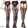Sexy Elastic Fishnet Stockings with Garter Belt - Women's Open Crotch Fine Mesh Anti-Slip