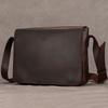 Men's Genuine Leather Shoulder Bag Crazy Horse Leather Crossbody Bag High Quality School bags Leather Messenger Bag for men male