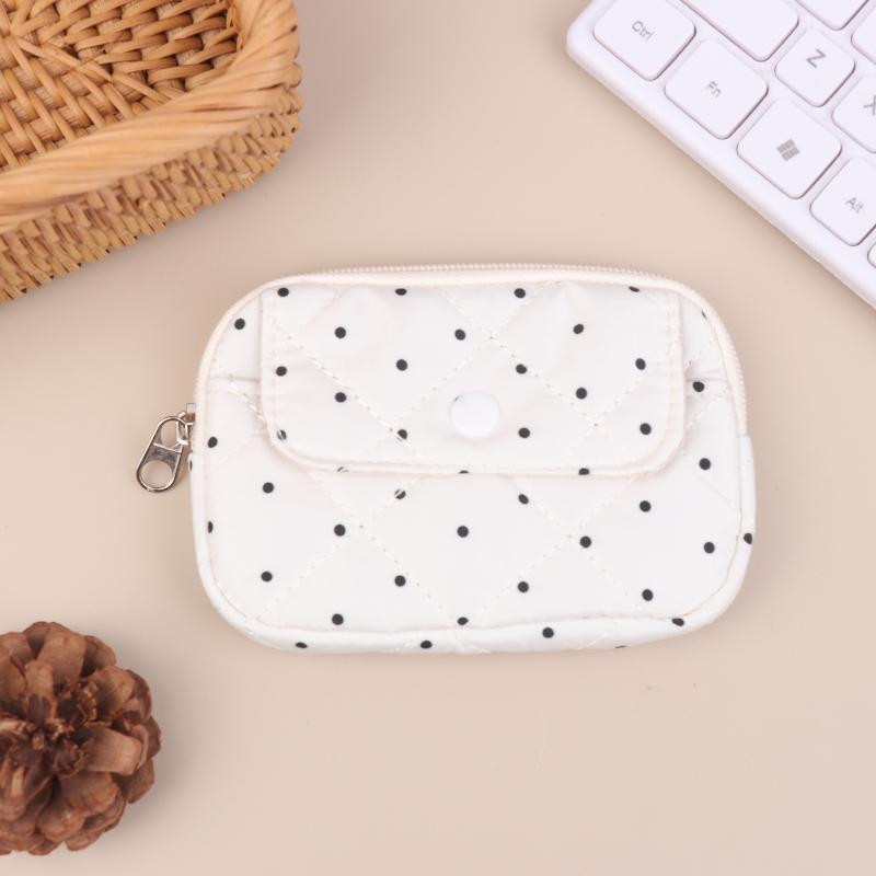 INS Polka Dot Storage Bag Multi-Functional CCD Camera Pouch Cute Coin Card Key Wallet for Daily Use Accessory