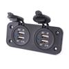Four USB Car Charger Socket 12/ Phone Charge Outlet Power Adapter with Cap for Motorbike Boat Marine Truck ATV Camper