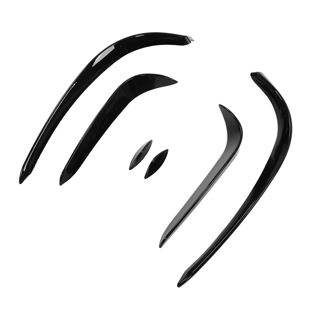 6pcs Car Front Bumper Spoiler Set Glossy Black Replacement for Mercedes‑Benz C‑Class W205 AMG‑LINE C43