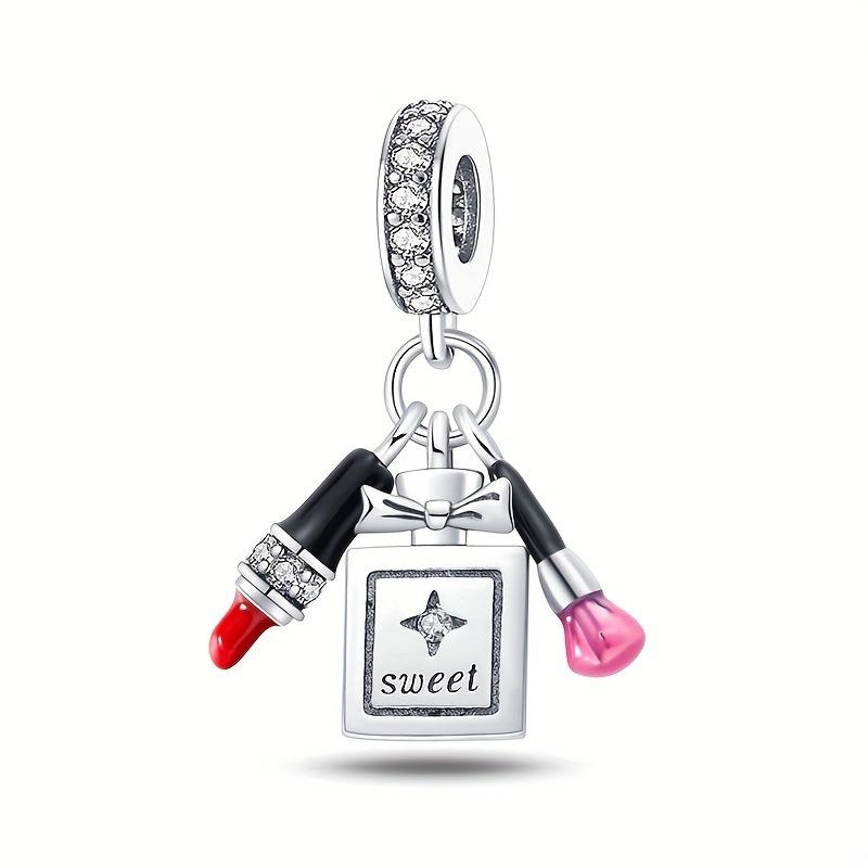 S925 Silver DIY Red Heart Pendant Beaded Bracelet And Necklace Handcraft Kit